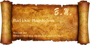 Balika Magdolna névjegykártya